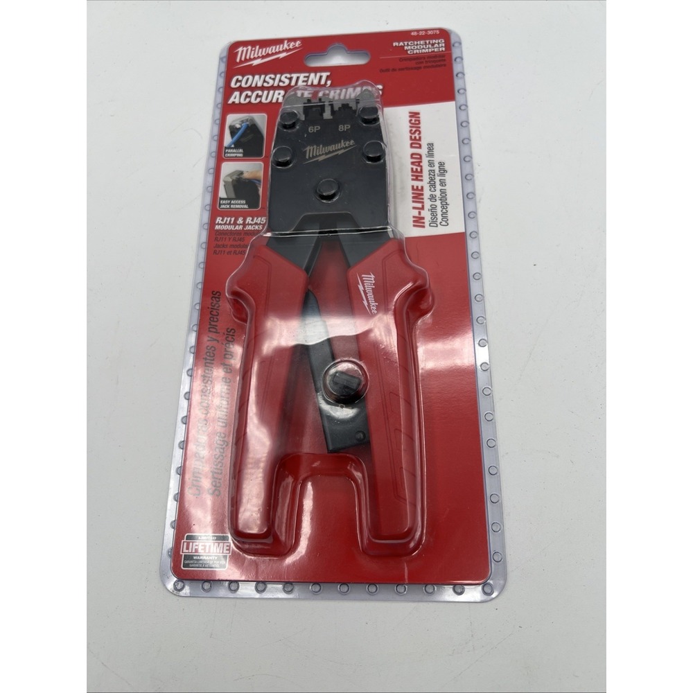 Milwaukee 48-22-3075 Ratcheting Modular Crimper RJ11 & RJ45 Modular Jacks‎ New